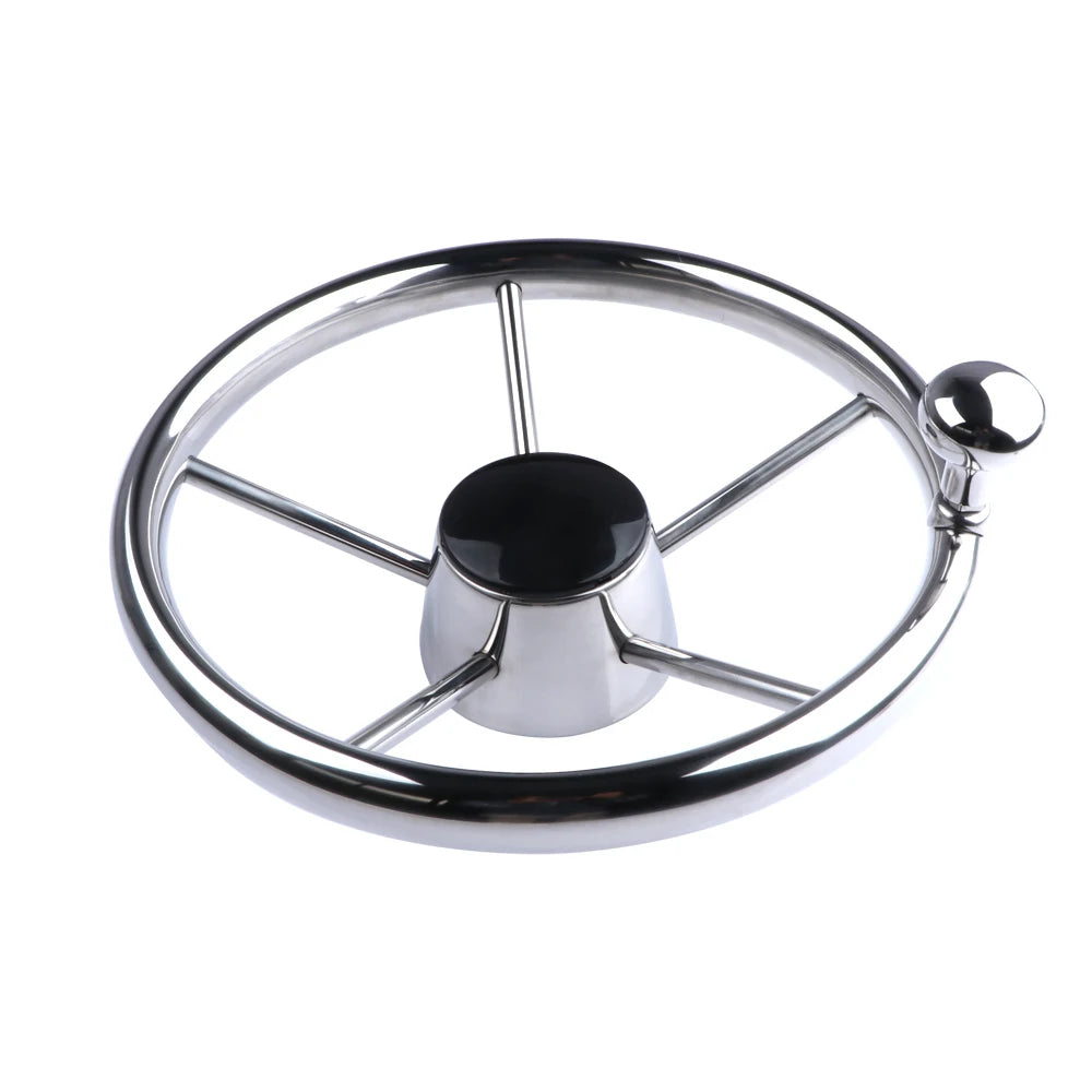 Boat Accessories  Steering Wheel With knob Stainless Steel 5 Spoke 25 Degree 11'' For Marine Yacht