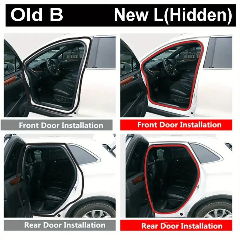 Car Door Seal Strip Rubber Double Layer Sealing Protector Soundproof Waterproof Weather Strips for Car Door Hood Trunk