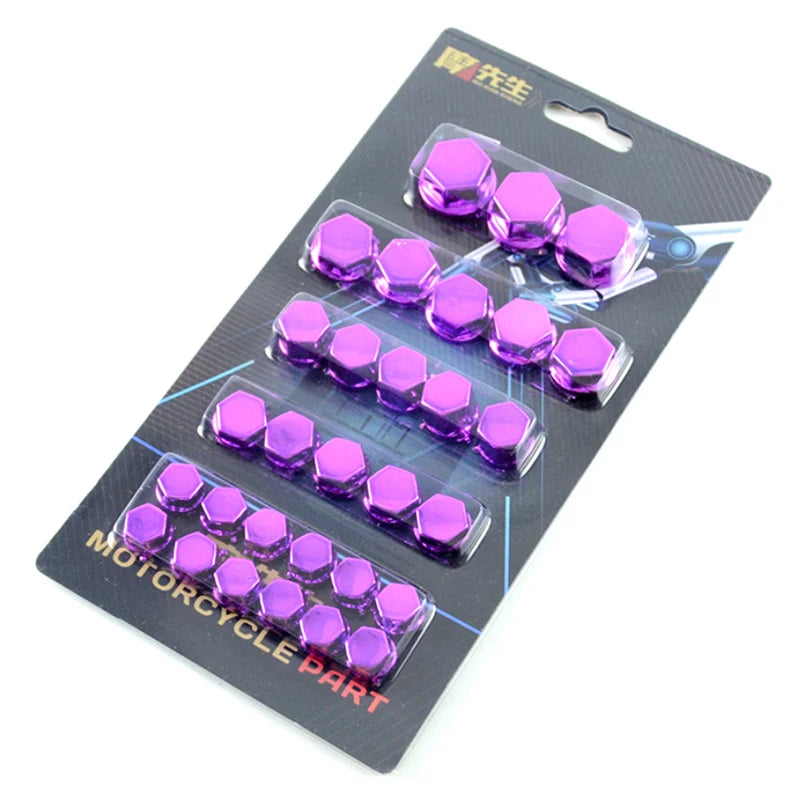 30pcs Motorcycle Modified Parts Head color chrome plated Screw Cover Decor Screw Cap Parts
