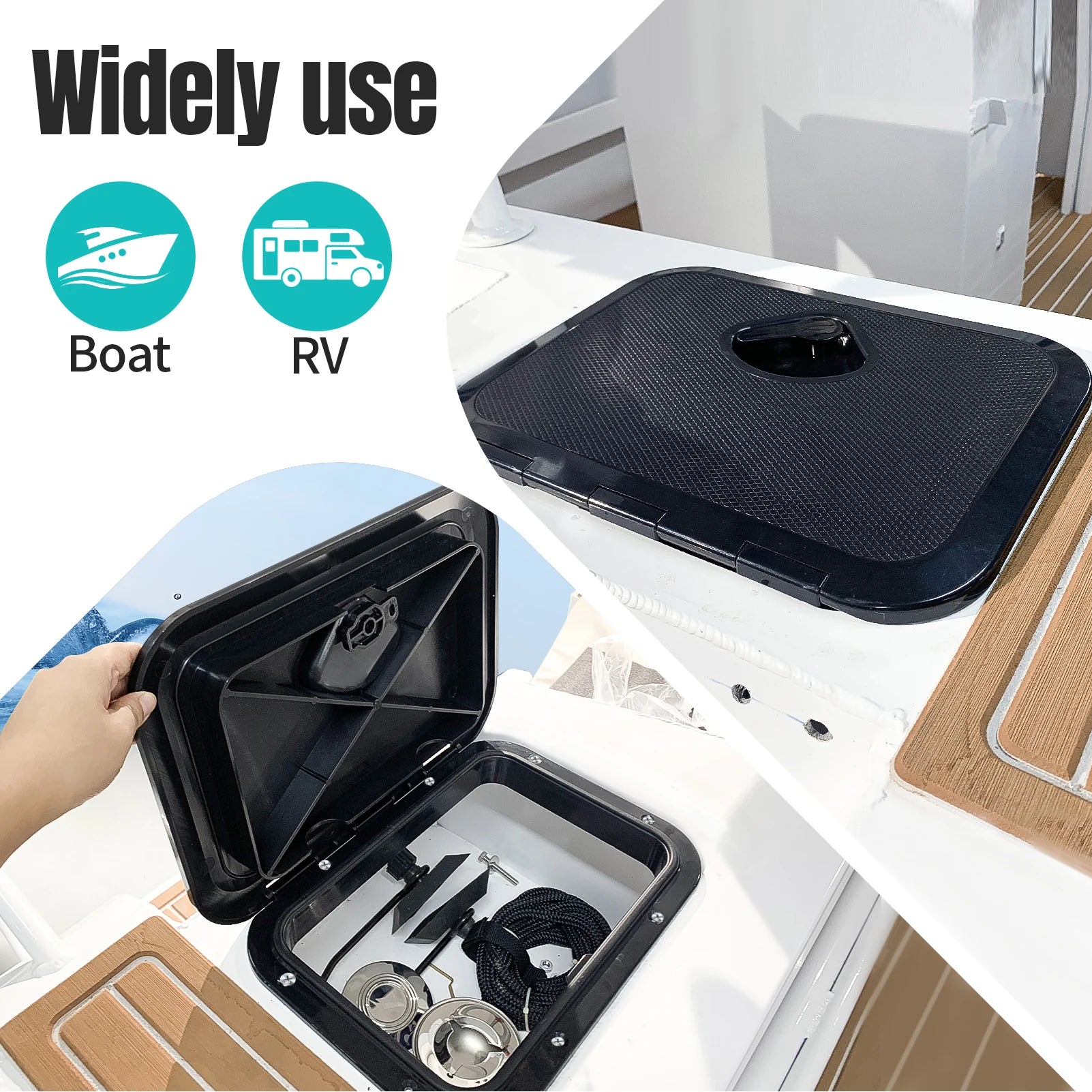ABS Deck Access Hatch Cover, Waterproof Anti-UV, Non-Skid Inspection, Marine Boat, Yacht, RV, 15x11"