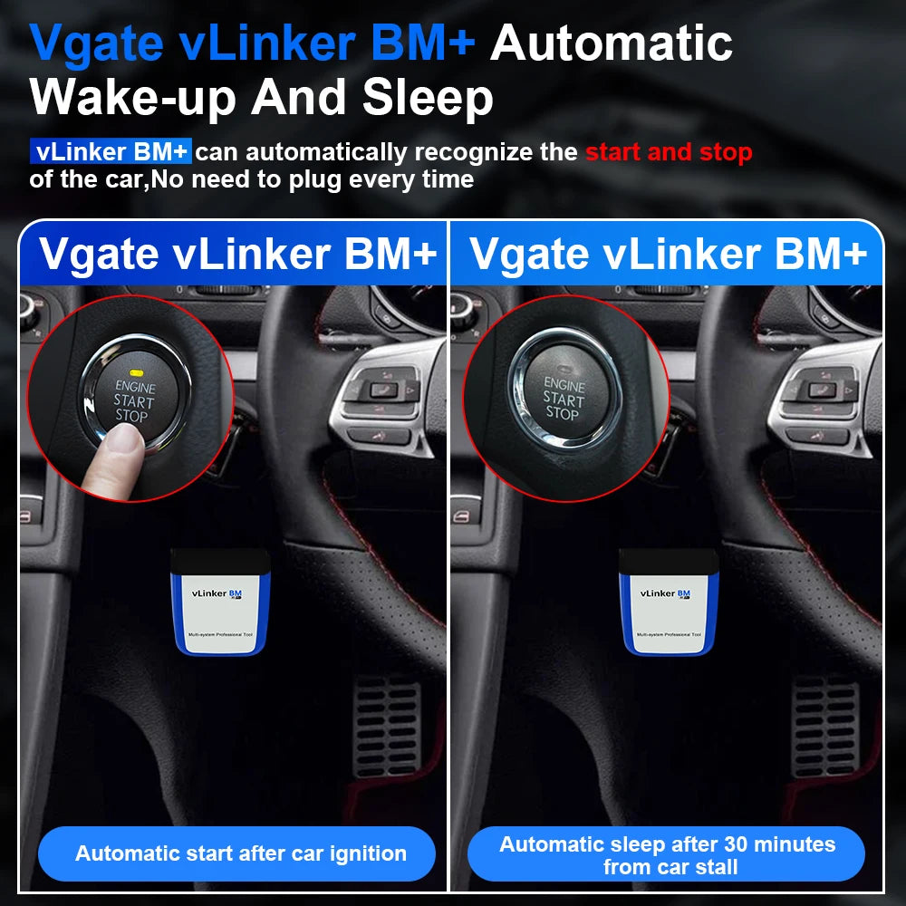 Vgate vLinker BM+ ELM327 BimmerCode BimmerLink Auto Code Reader Diagnostic Tool Car Scanner ELM327 OBD2 Bluetooth 4.0