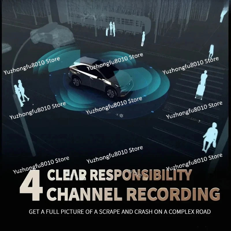 M10Max 2K 1440P Cam Car DVR 4CH 360 Camera 24H Parking Monitor & GPS Night Auto Video Recorder 256Gmax