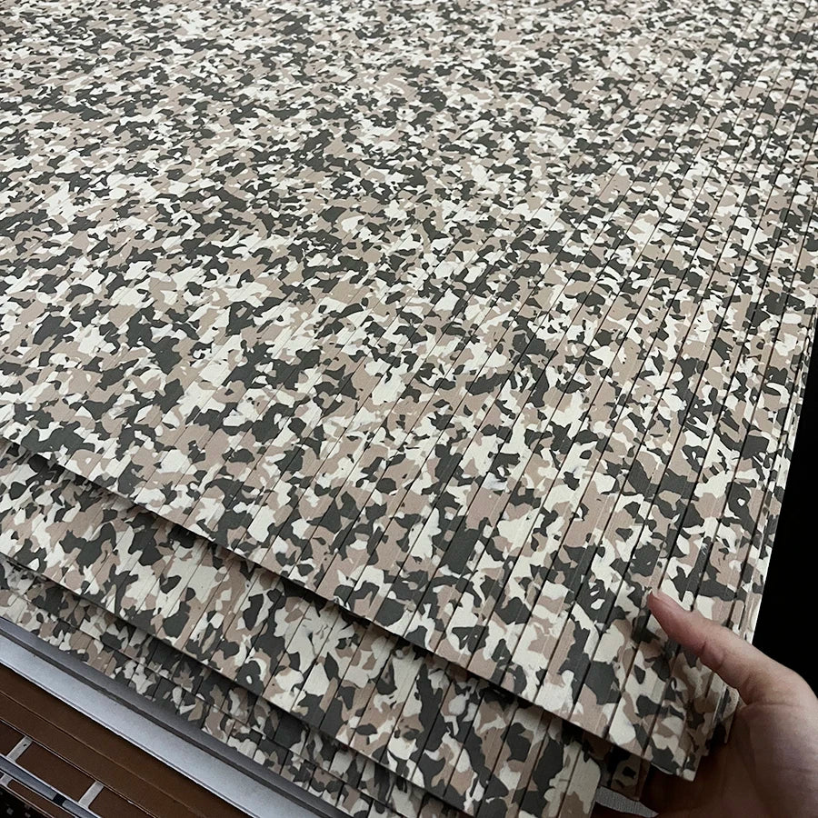 240*45cm Camo Boat Flooring EVA Foam Decking Faux Teak Marine Carpet Self-Adhesive Deck Mat Rolls Sheet MotorBoats Yacht Black