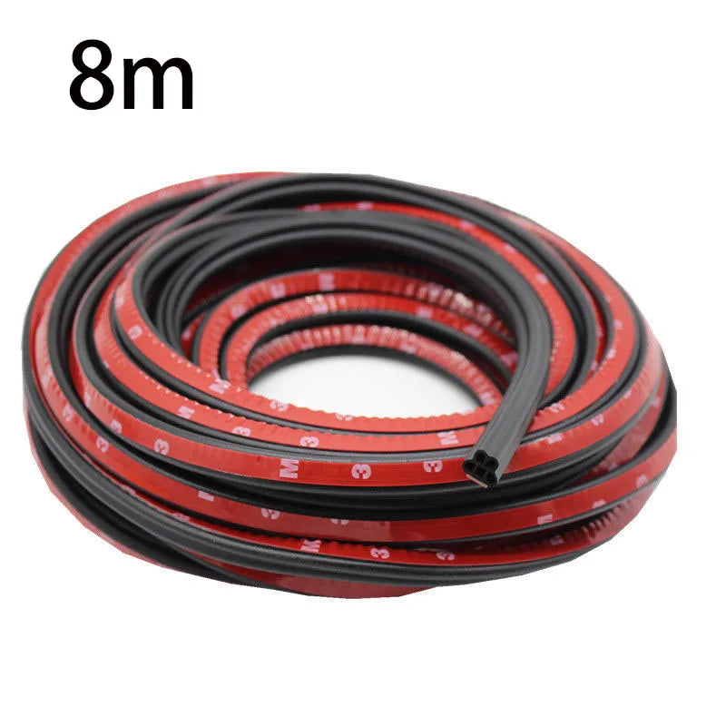 Car Edge Rubber Waterproof Seal Double-Layer 5-Hole Universal Self-Adhesive Auto Door Sound Insulation Noise Reduction Strip
