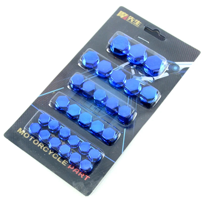 30pcs Motorcycle Modified Parts Head color chrome plated Screw Cover Decor Screw Cap Parts