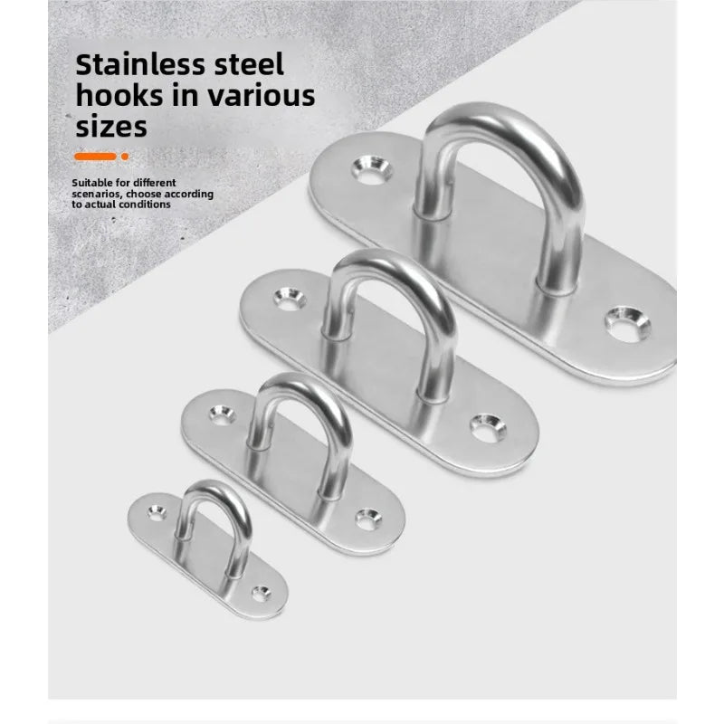 10pcs M6 M5 M8 Oval Eye Board Marine Deck Buckle Staple Boat Shade Sail Mounting Fastening Set-304 Marine Grade Stainless Steel