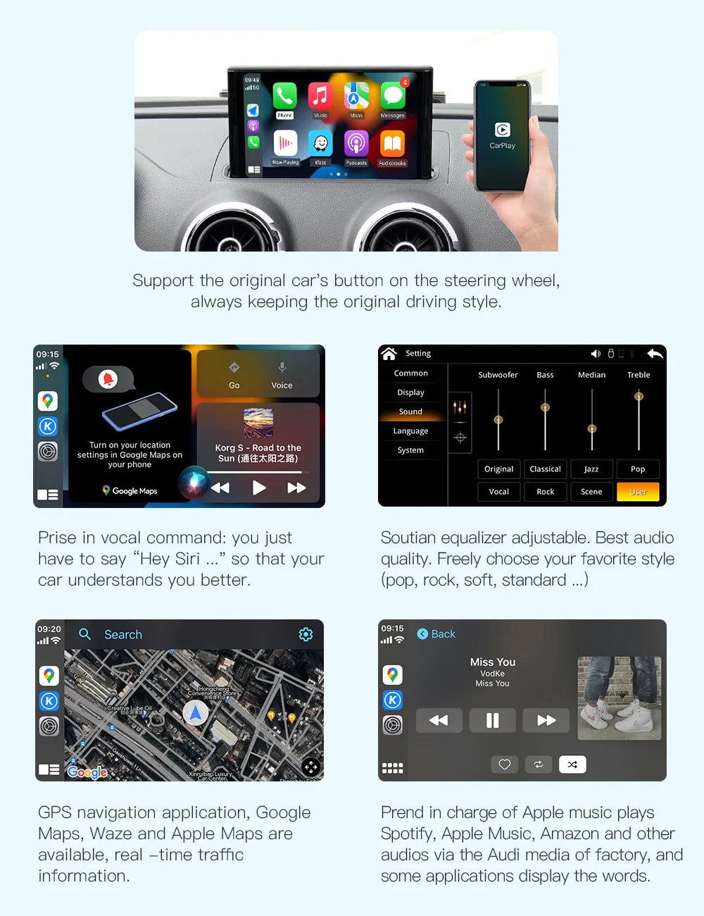 Carplay skjerm