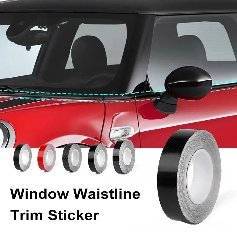 2cm*10m Stickers Bright Black Auto Window Edge Protector Trim Car Body Door Anti-scratch Protection Strip Styling Decorative