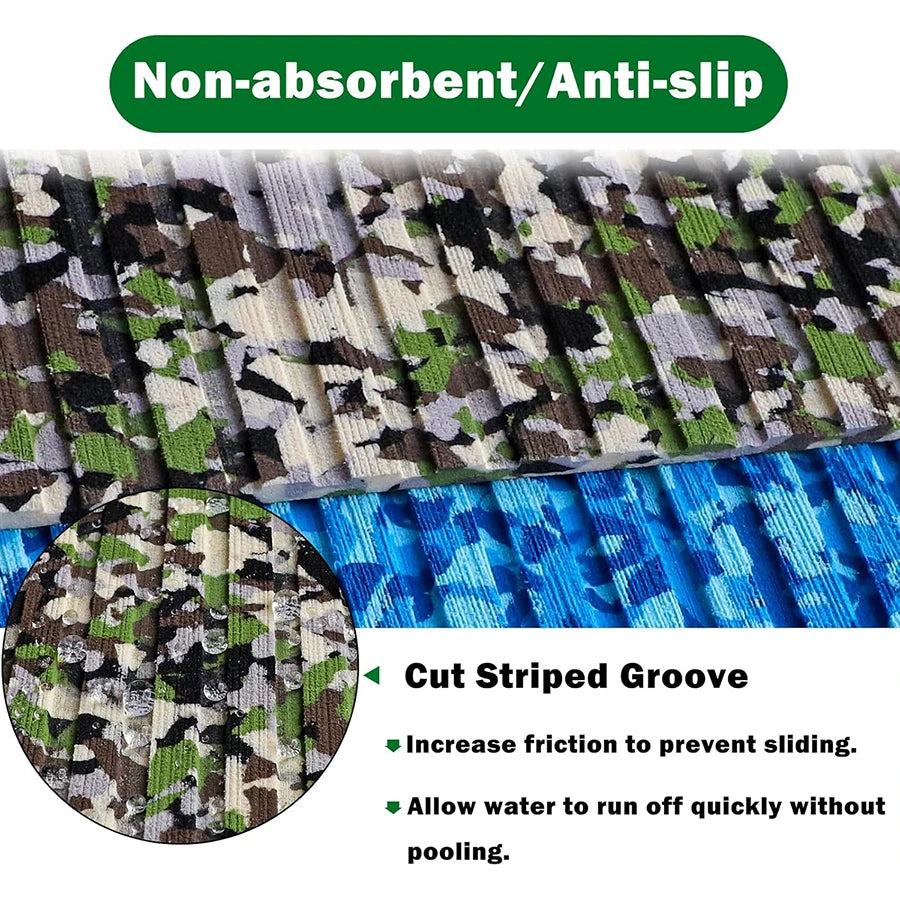 240*45cm Camo Boat Flooring EVA Foam Decking Faux Teak Marine Carpet Self-Adhesive Deck Mat Rolls Sheet MotorBoats Yacht Black